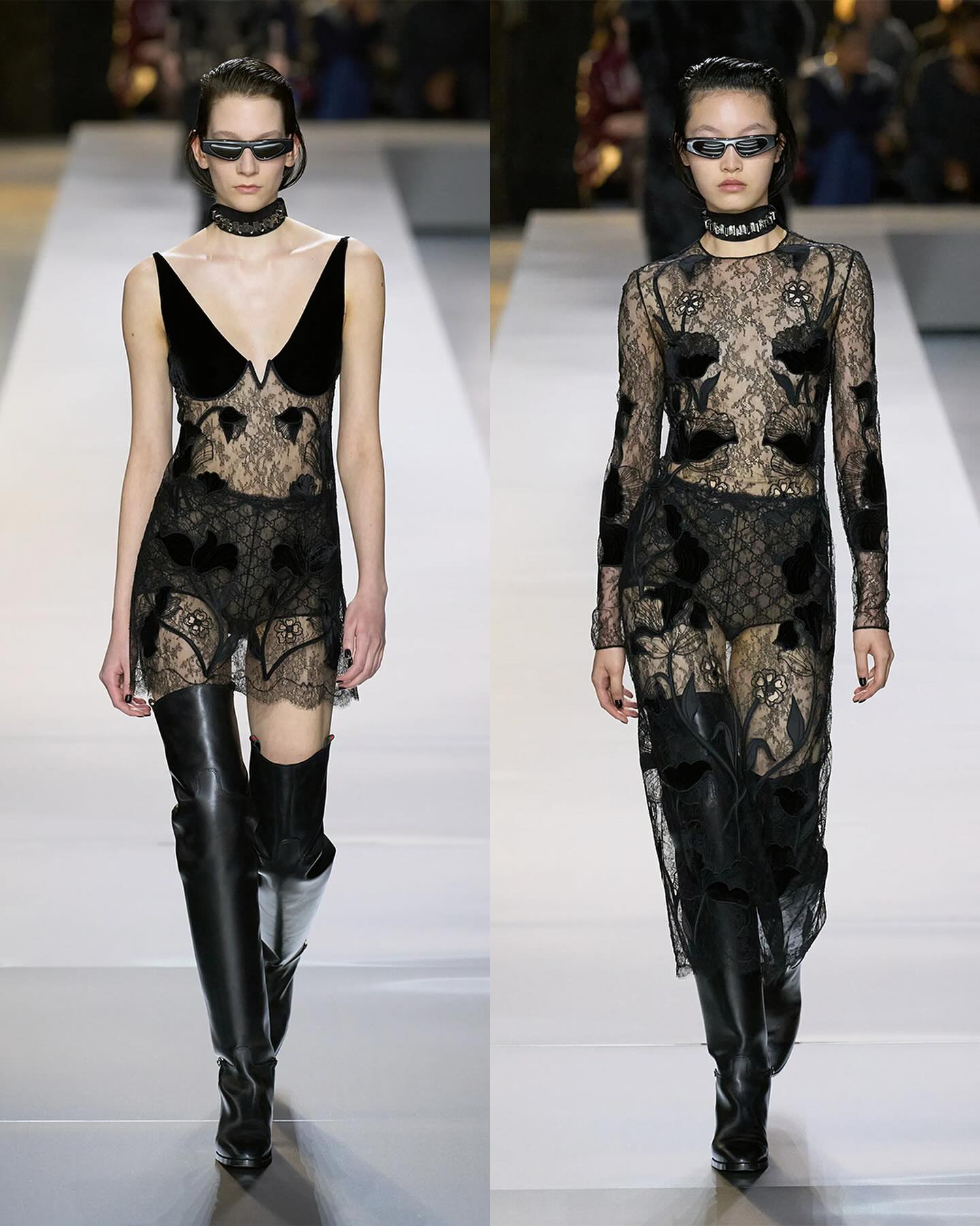 구찌 FW24, 레이스와 엠벨리시먼트로 완성한 센슈얼 미학 — Look 3
