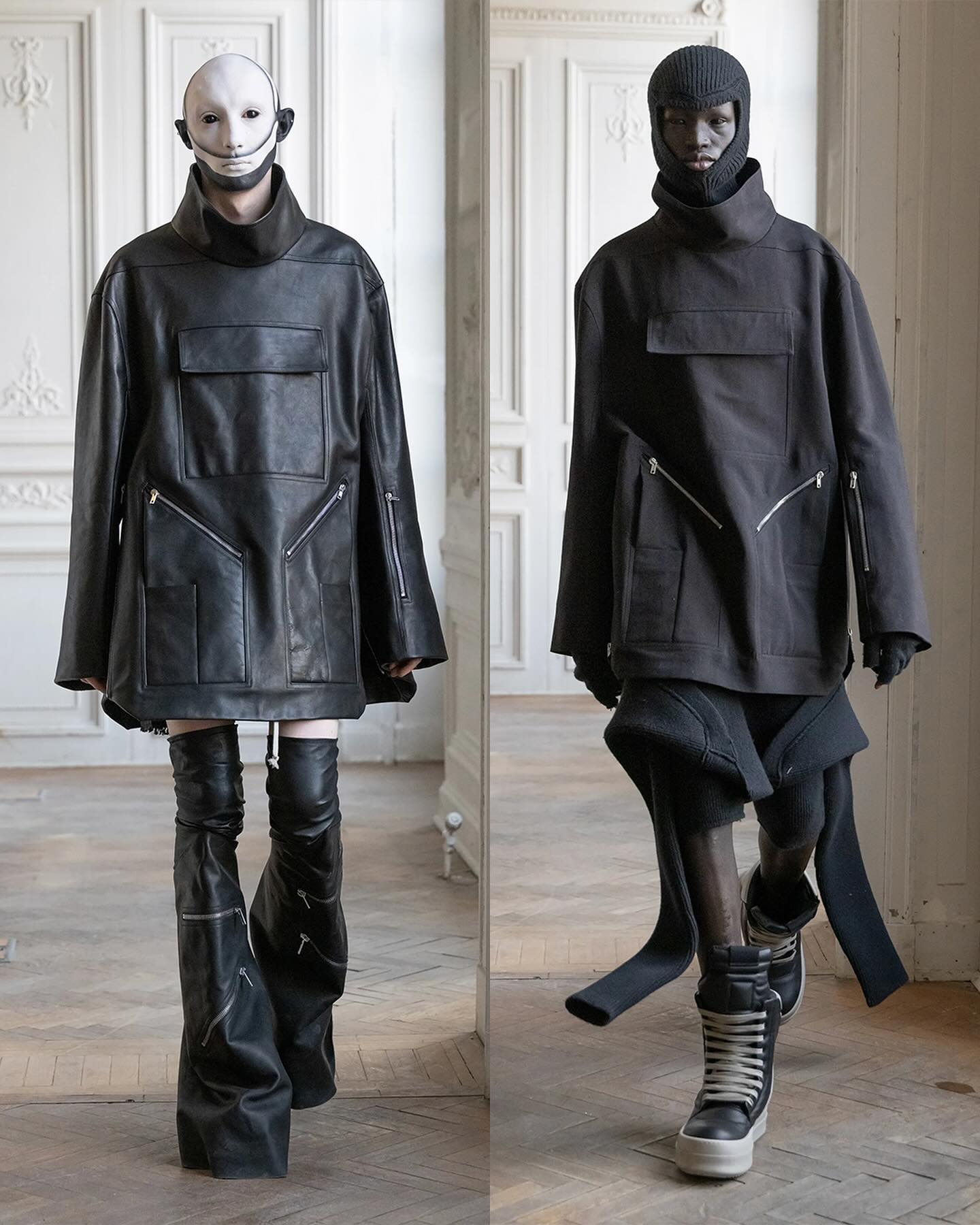 릭 오웬스 FW24, '다크 로드'의 초현실적 실루엣 — Look 3