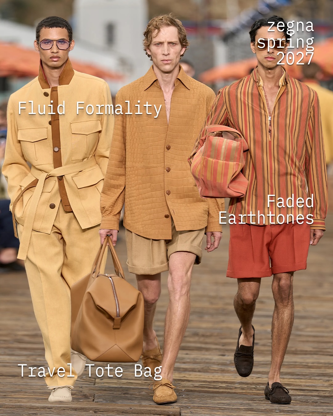 제냐 2027 S/S, 우아한 무관심으로 재정의한 럭셔리 휴가 — Look 4