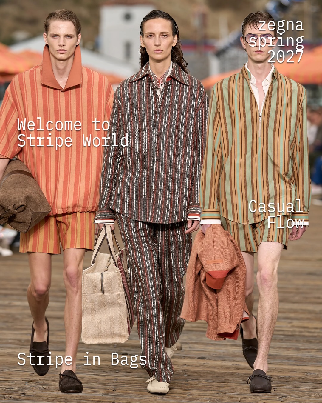 제냐 2027 S/S, 우아한 무관심으로 재정의한 럭셔리 휴가 — Look 6