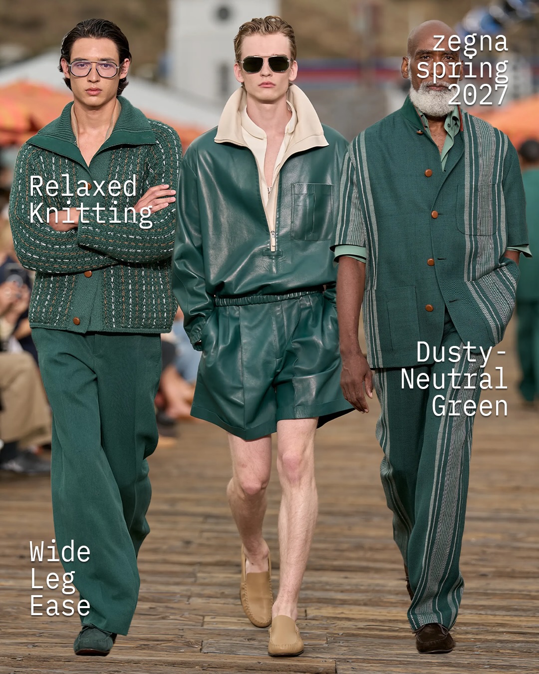 제냐 2027 S/S, 우아한 무관심으로 재정의한 럭셔리 휴가 — Look 8