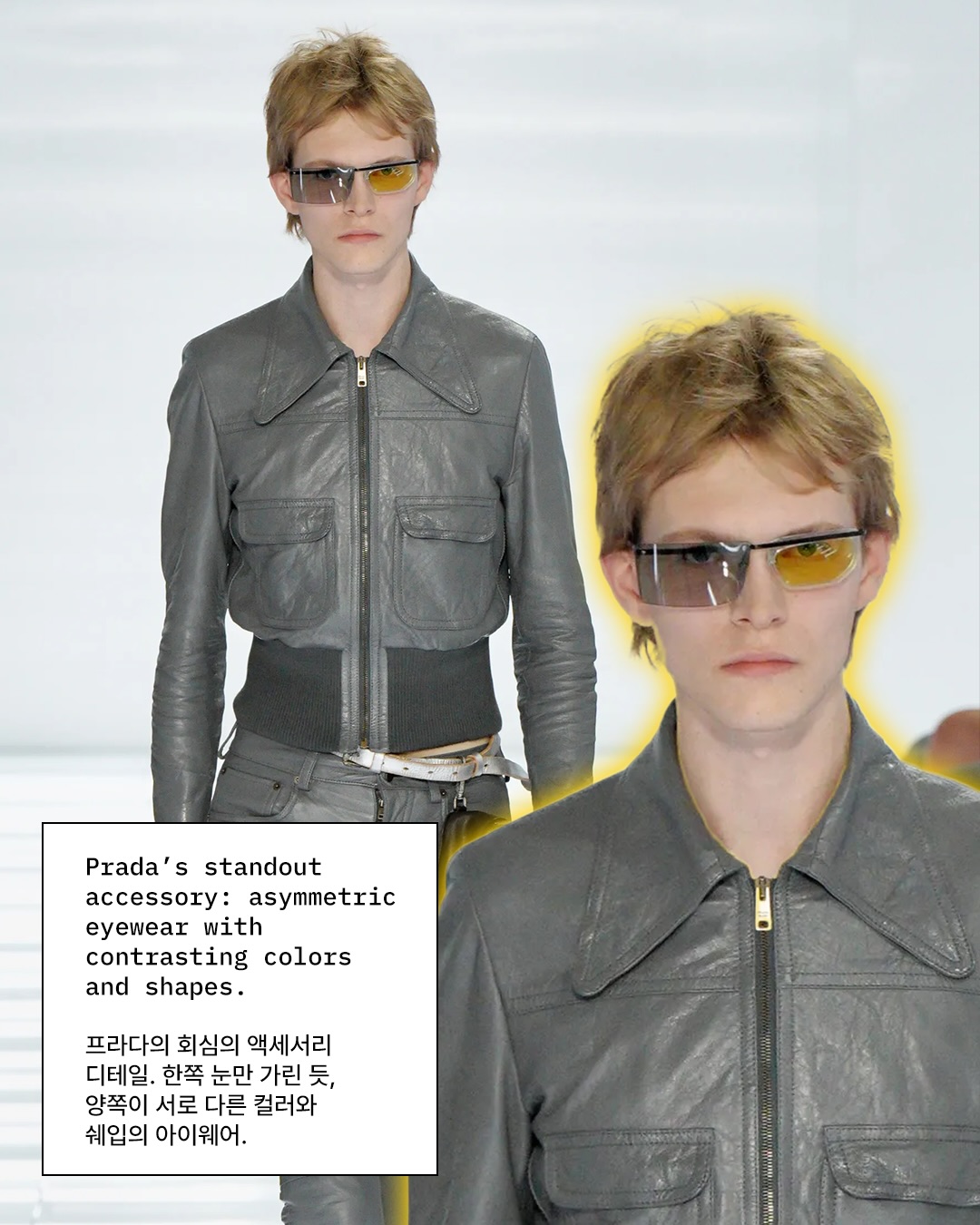 프라다 2027 S/S 남성복, 투명 소재로 재정의한 익숙함 — Look 6