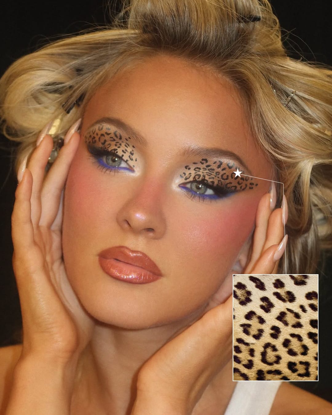 자라 라슨의 얼굴 위 쏟아진 반짝이는 글램 — zara larsson, Look 8