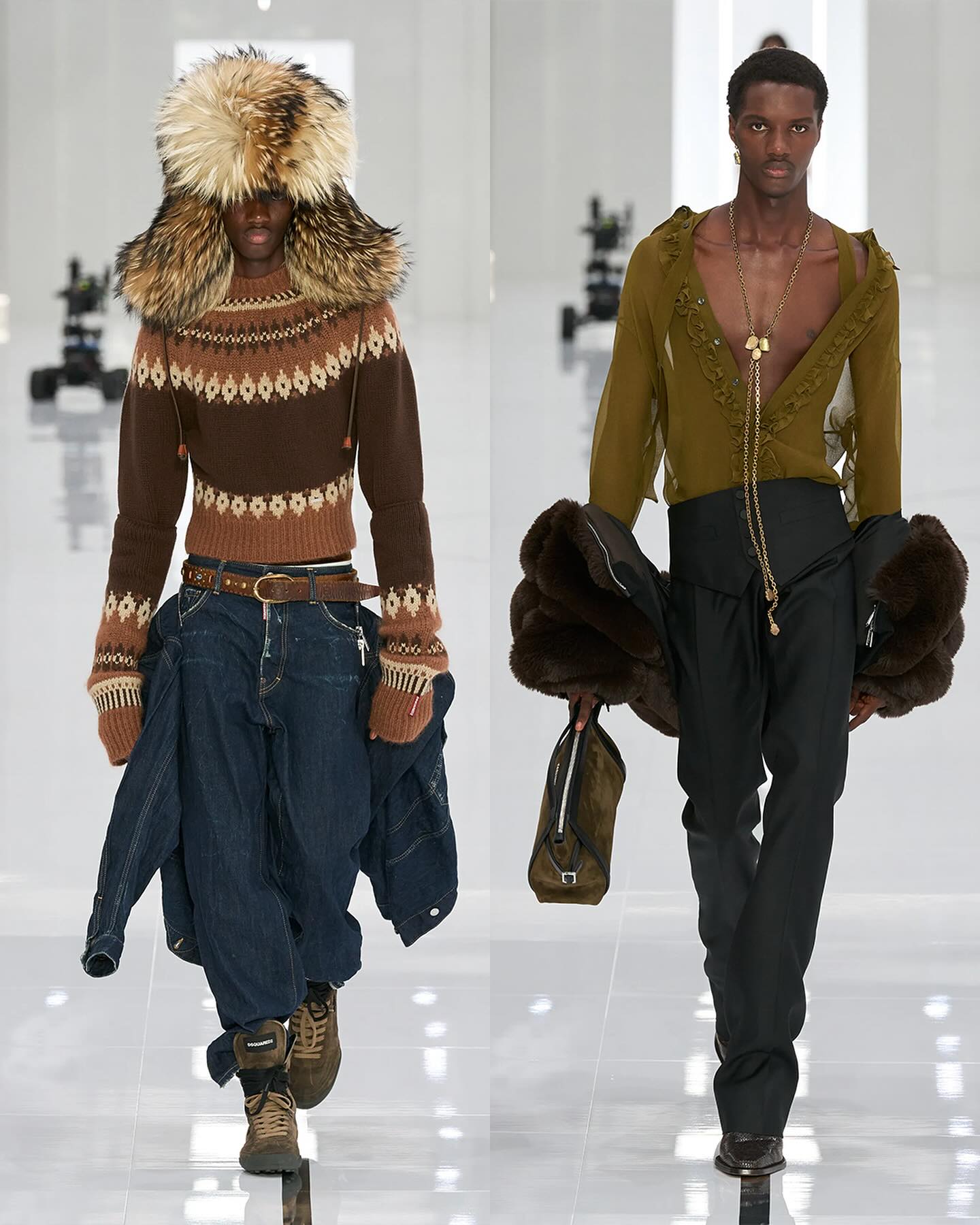 디스퀘어드2, 쌍둥이 컨셉의 24FW 런웨이로 밀라노를 사로잡다 — Look 7