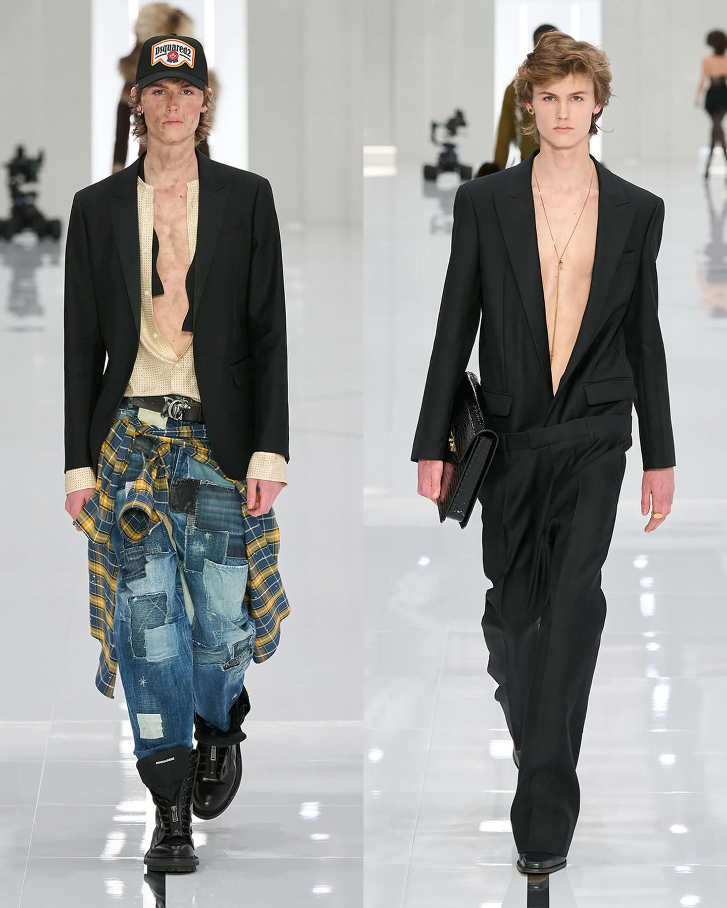 디스퀘어드2, 쌍둥이 컨셉의 24FW 런웨이로 밀라노를 사로잡다 — Look 8
