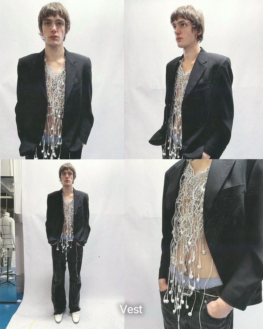 버려진 이어폰 750개로 짠 쿠튀르 피스 — Look 8