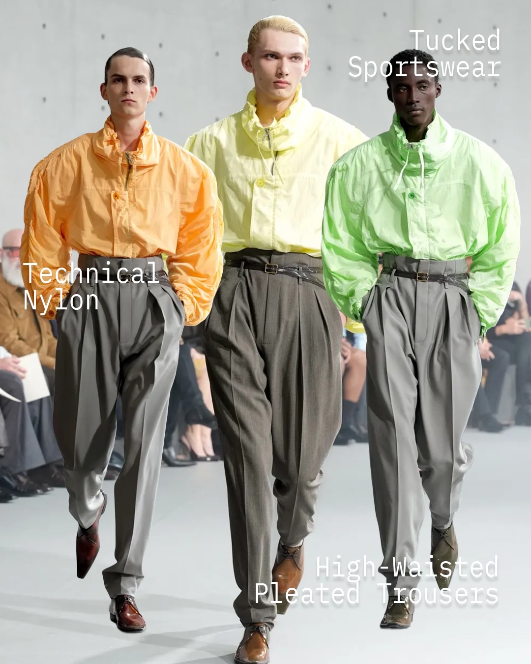 생 로랑 2027 S/S, 권위의 수트를 관능의 옷으로 재정의하다 — Look 3
