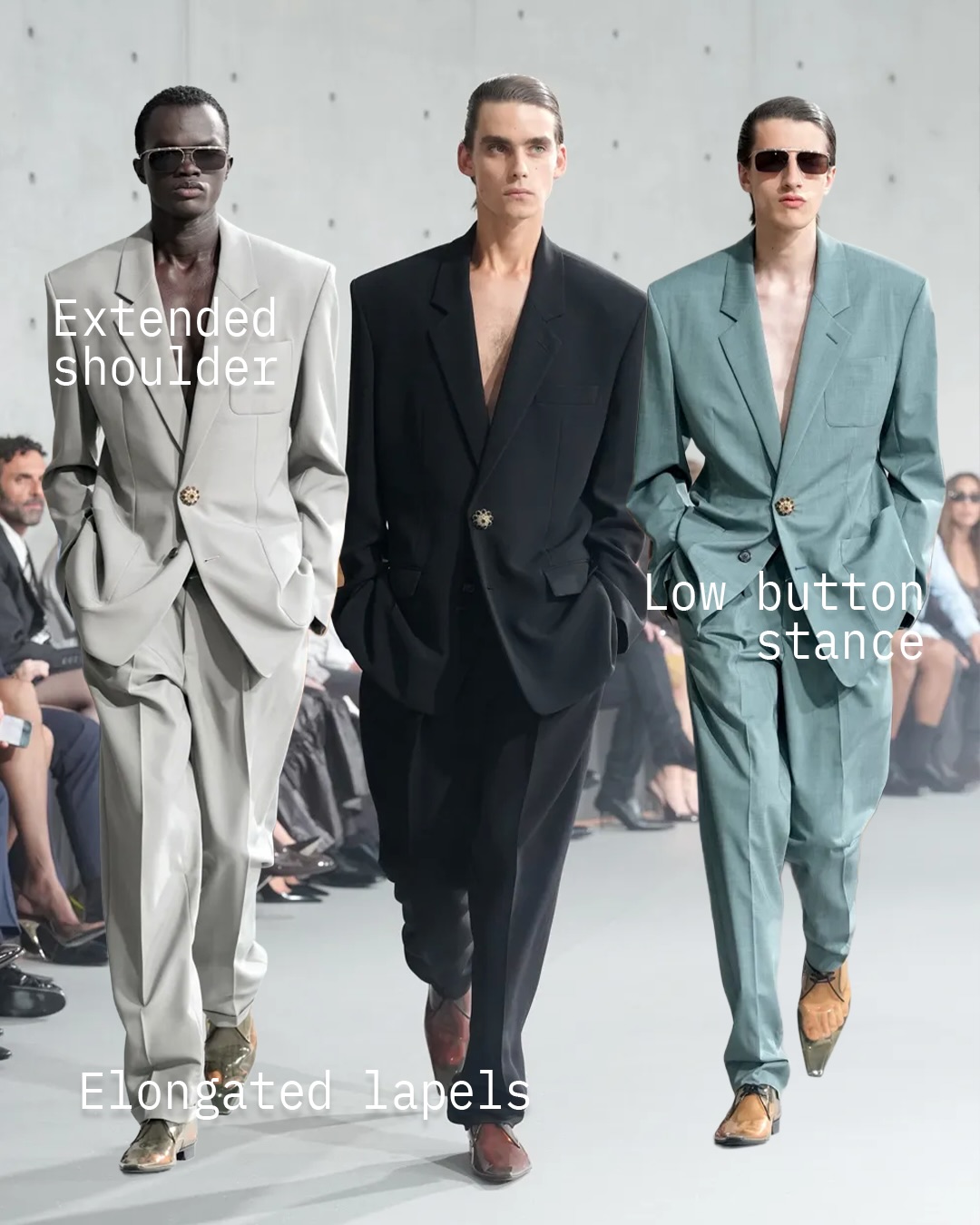 생 로랑 2027 S/S, 권위의 수트를 관능의 옷으로 재정의하다 — Look 6