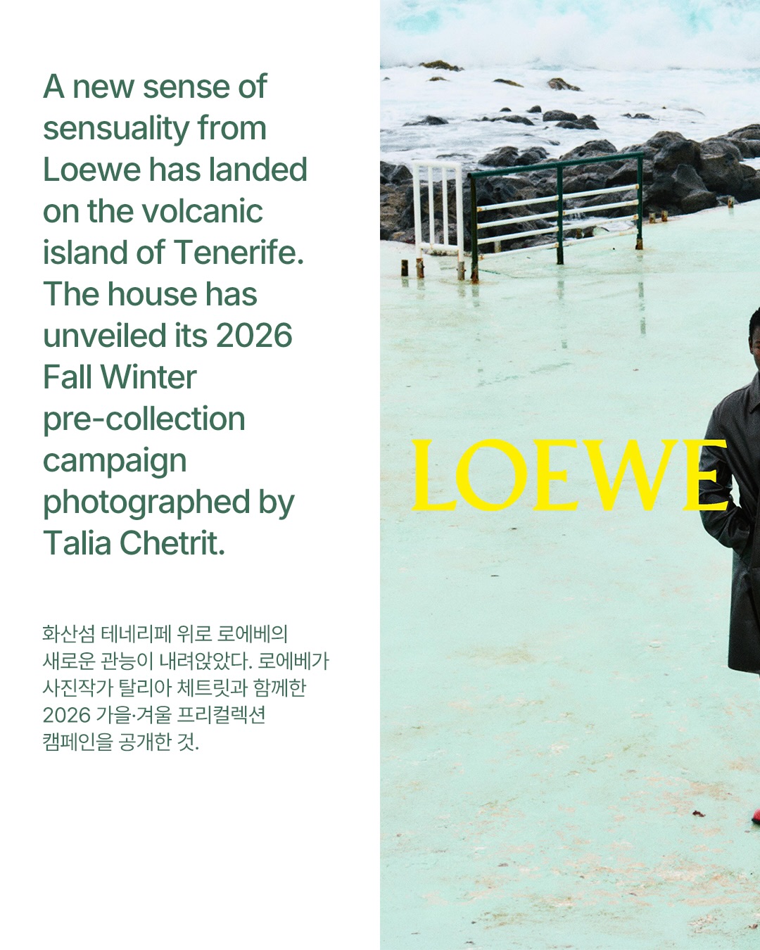 로에베, 테네리페 화산섬에서 펼친 새로운 관능의 캠페인 — Look 2