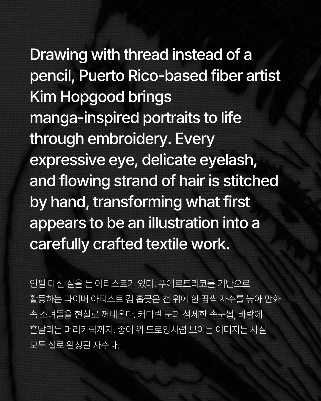 실로 그린 만화, 킴 홉굿의 자수 아트 — Look 2
