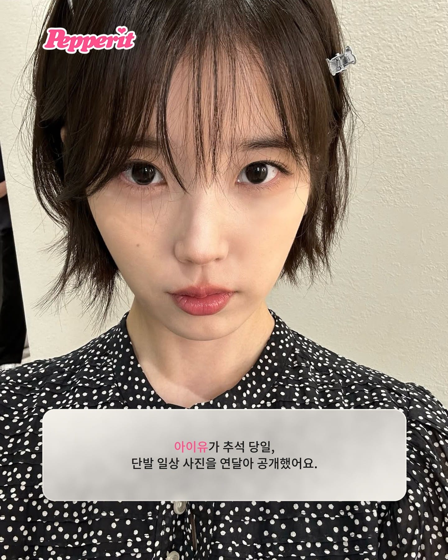 아이유, 단발과 장발 오가는 일상 사진 연달아 공개