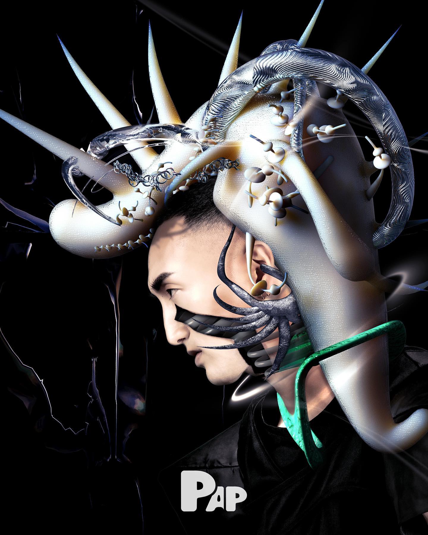 CHROME-COATED IDOLATRY — Look 3