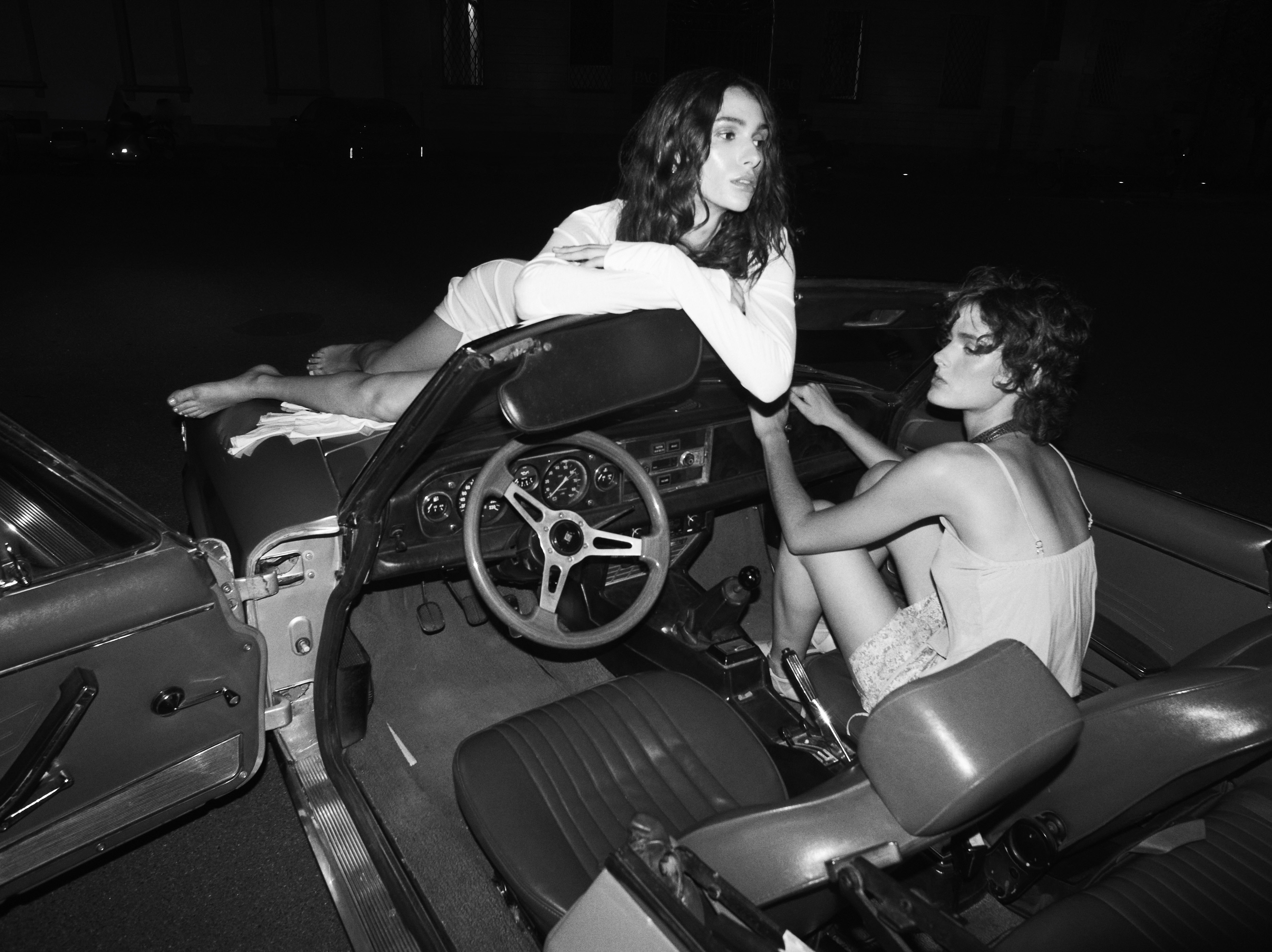 Milan, After Dark — monochrome fashion editorial, Look 1 · @gigliotigrrrato