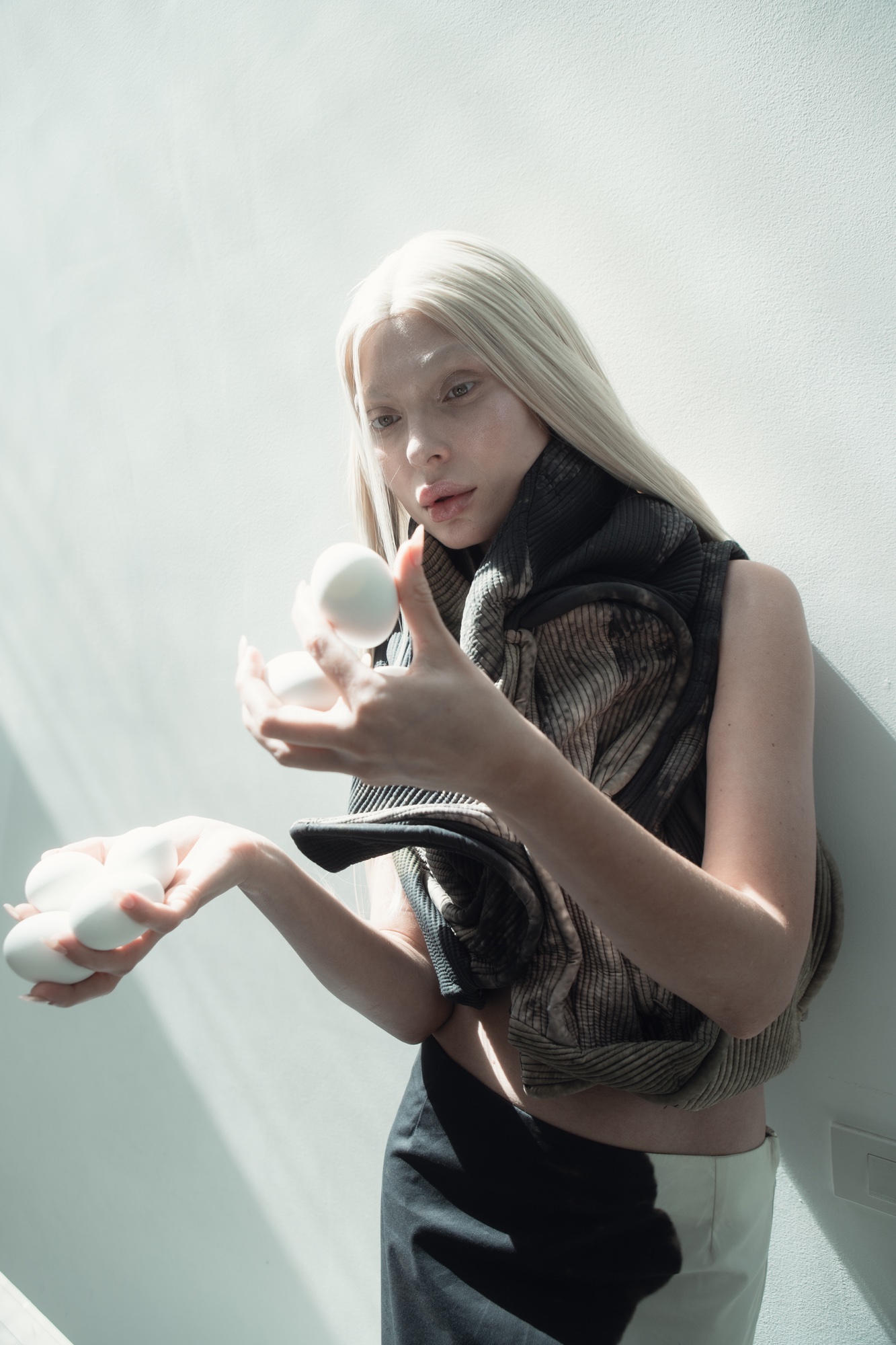 HOW TO BE HUMAN — FASHION fashion editorial, Look 2 · @elinorassor Costume, @zara Shoes