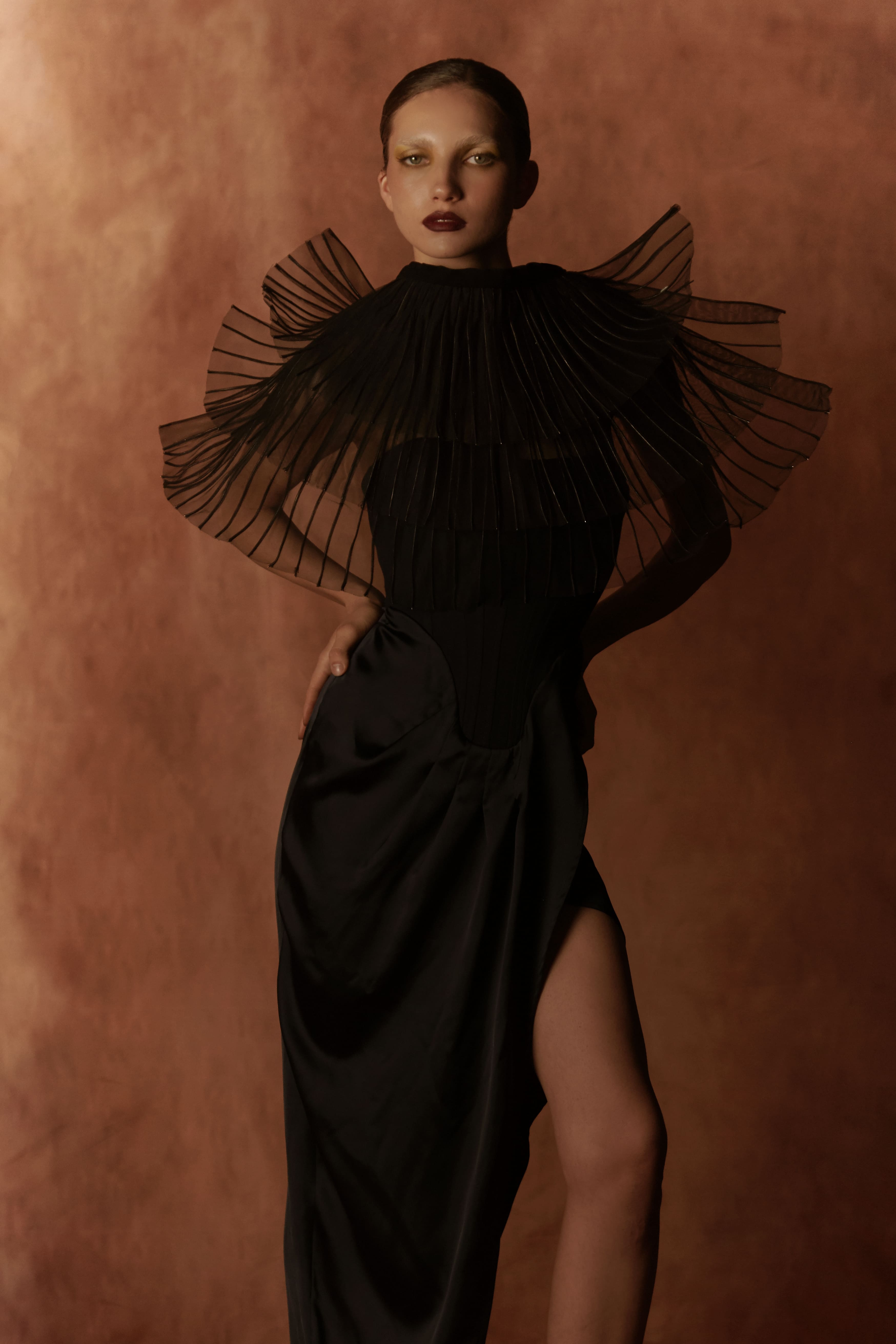 LIMINALITY — FASHION fashion editorial, Look 2 · @elsanilajofficial Top, @thearchivia Dress