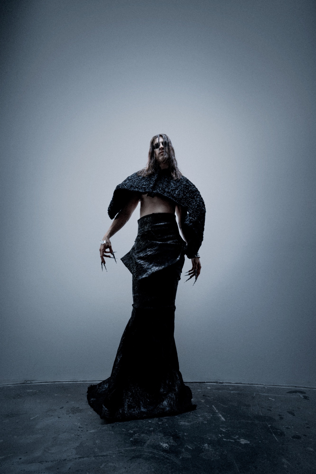 The Night Hag — FASHION fashion editorial, Look 1 · @selva________________ Other, @rickowensonline Skirt, @onze.stds Other