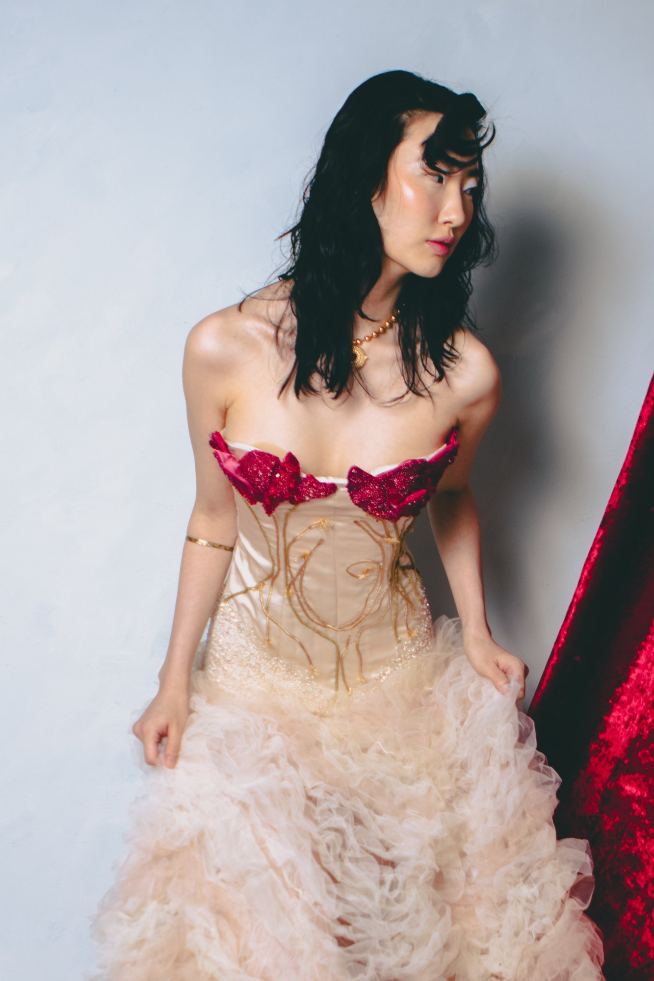 Coralline — FASHION fashion editorial, Look 1 · @mariaasolis12 Dress, @enroutejewelry_ Necklace