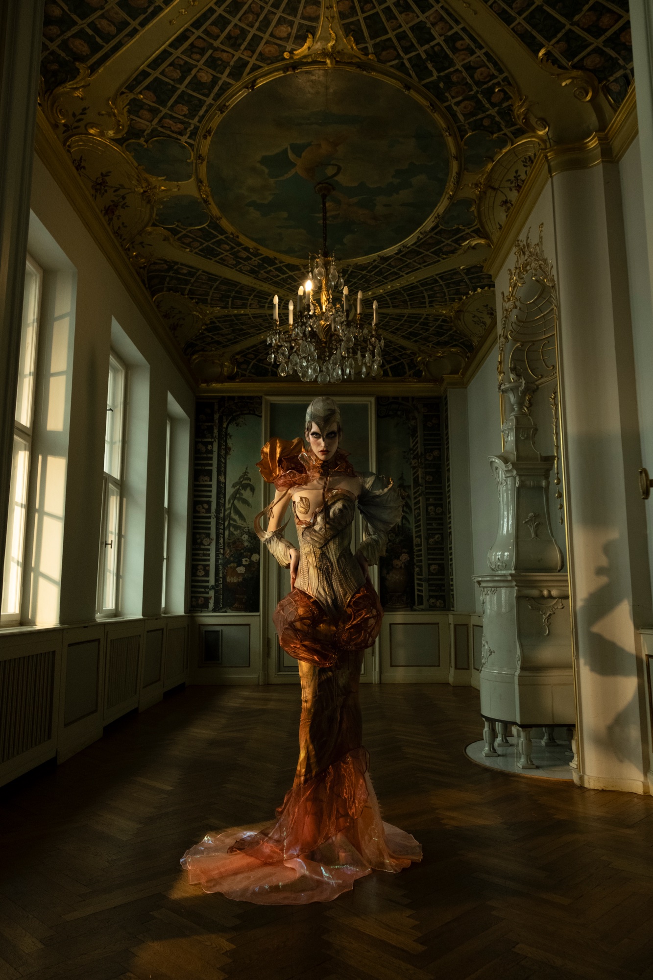 BioGenesis Human To Creature — FASHION fashion editorial, Look 2 · @cosic.fashion Dress, @cosic.fashion Hat