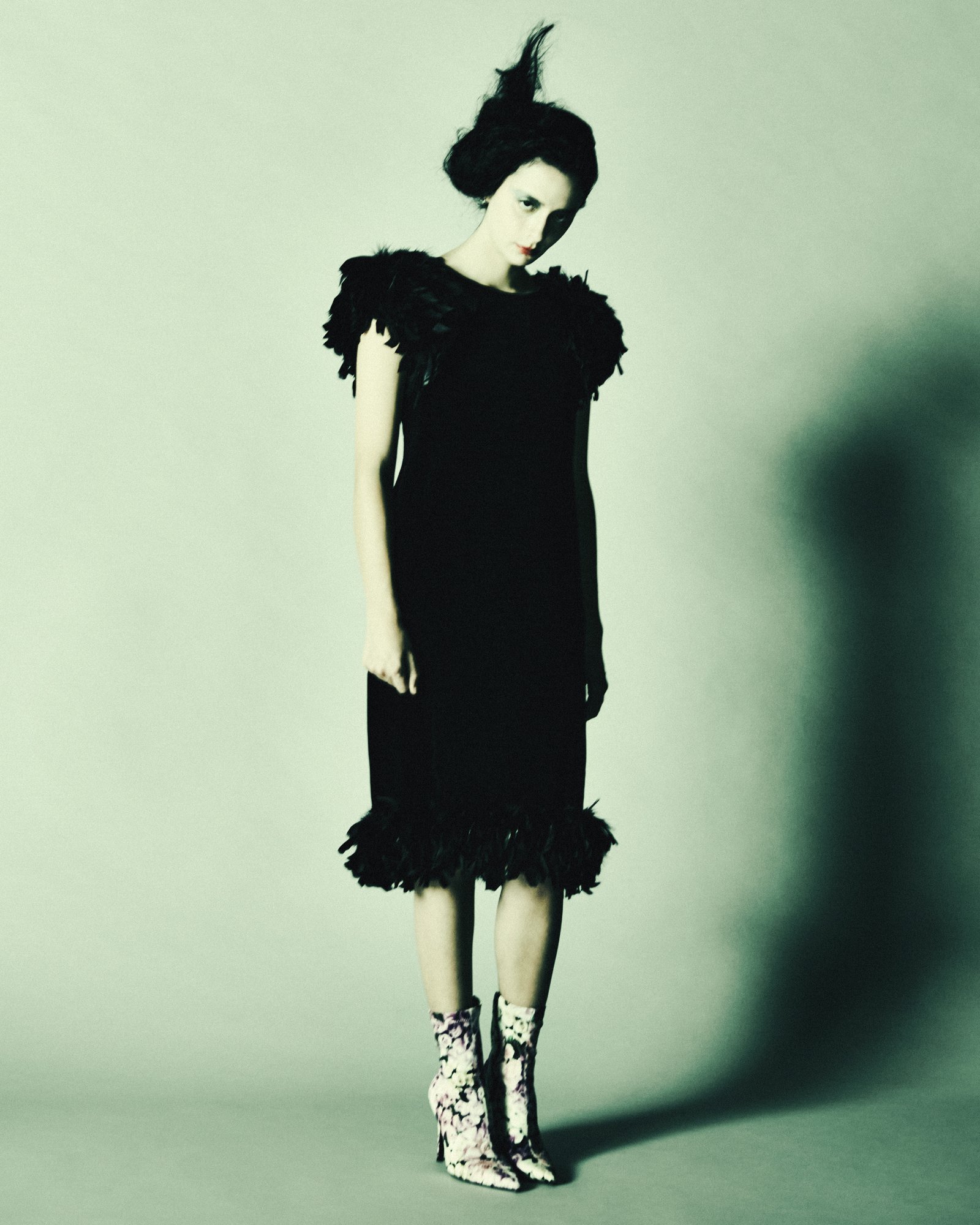 Raven — FASHION fashion editorial, Look 2 · @misakisumiyoshi_official Dress, @yelloshoes_official Shoes